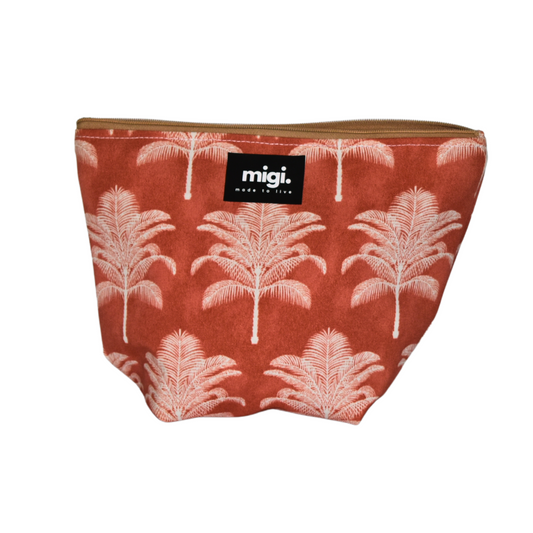 Coral Palms Large Cosmetic Bag